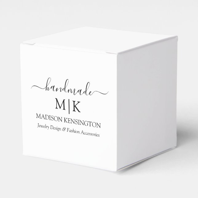 Handmade Monogram or Add Logo Business Small Favour Box (Front Side)