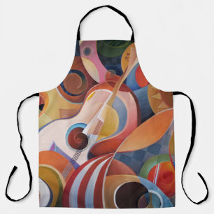Handmade Music Abstract Painting Apron