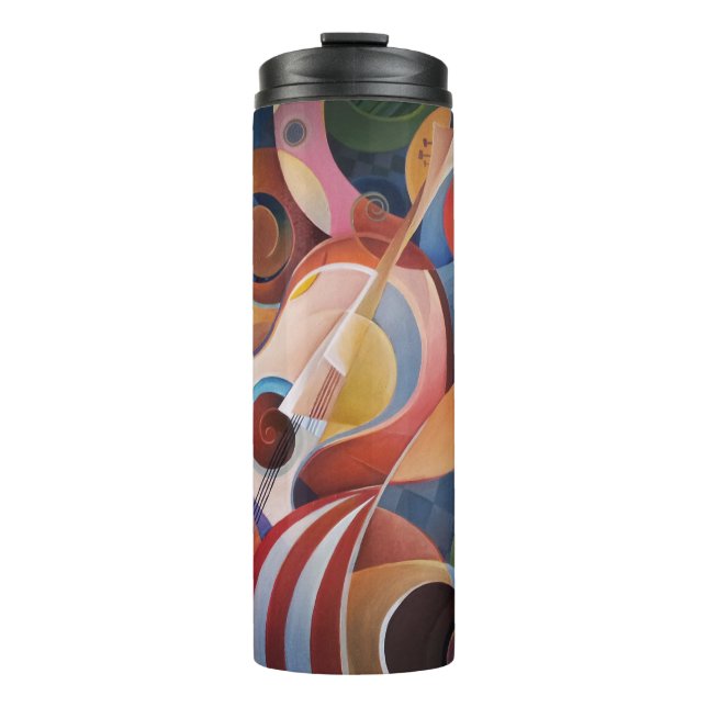 Handmade Music Abstract Painting Thermal Tumbler (Front)