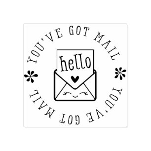 HANDMADE PACKAGING cute envelope you've got mail Rubber Stamp