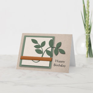 Handmade paper leaves card