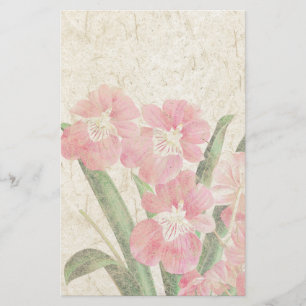 Handmade Paper Orchid Flowers Floral Stationery
