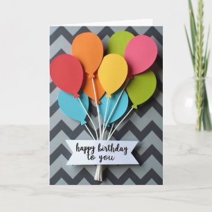 Handmade Party Balloon Card