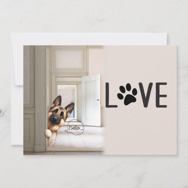 Handmade Peek-a-boo Dog Card  (Front)