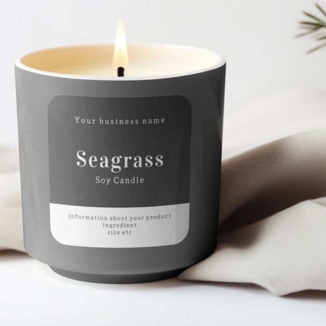 Handmade Personalised Product Information  Square Sticker (Handmade Personalized Product Information Square Sticker by Ricaso. Ideal for candles, soap, cakes)