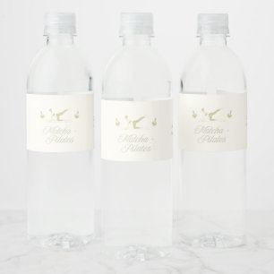 Handmade pilates baby shower water bottle label