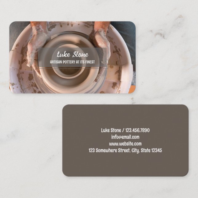 Handmade  Pottery Business Card (Front/Back)