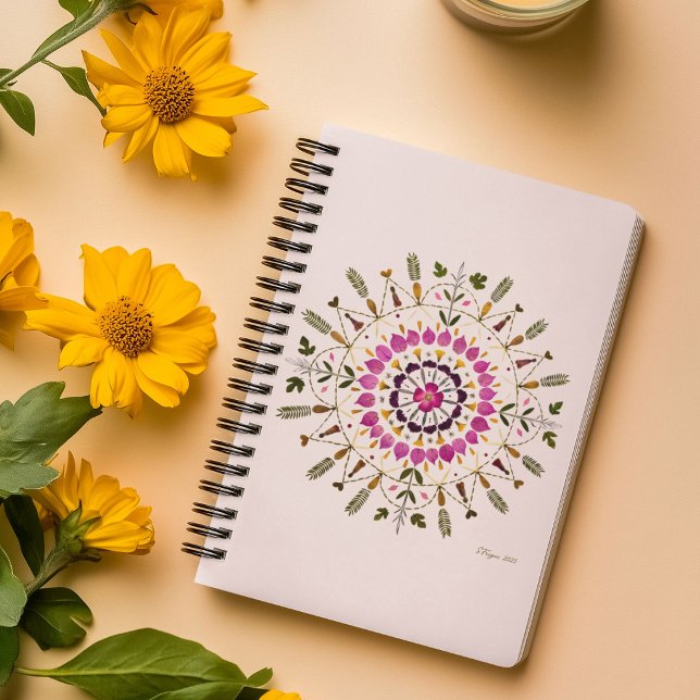 Handmade Pressed Flower Mandala By S.Frigui Art Notebook (Creator Uploaded)