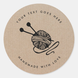 Handmade Product Craft Knitting Classic Round Stic Classic Round Sticker