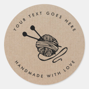 Handmade Product Craft Knitting  Classic Round Sticker