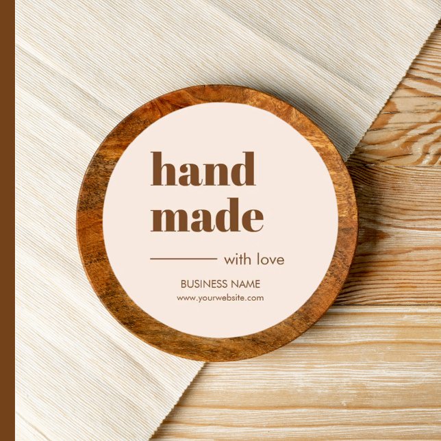 Handmade Product Custom Business Name Website Classic Round Sticker (Creator Uploaded)