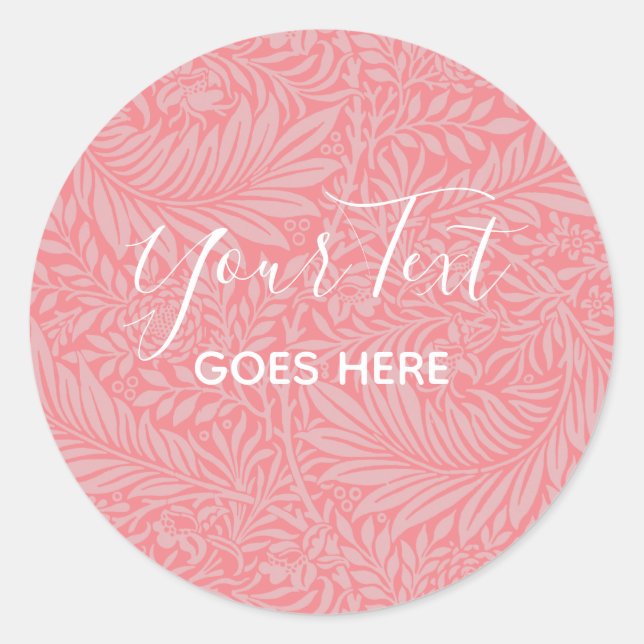Handmade Product Floral Pattern Blush Pink Classic Round Sticker (Front)