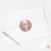 Handmade Product Floral Rose Gold Business Classic Round Sticker (Envelope)