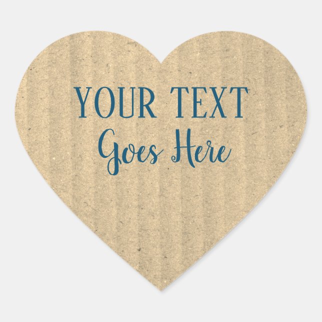 Handmade Product Rustic Simple Craft Paper Heart Sticker (Front)