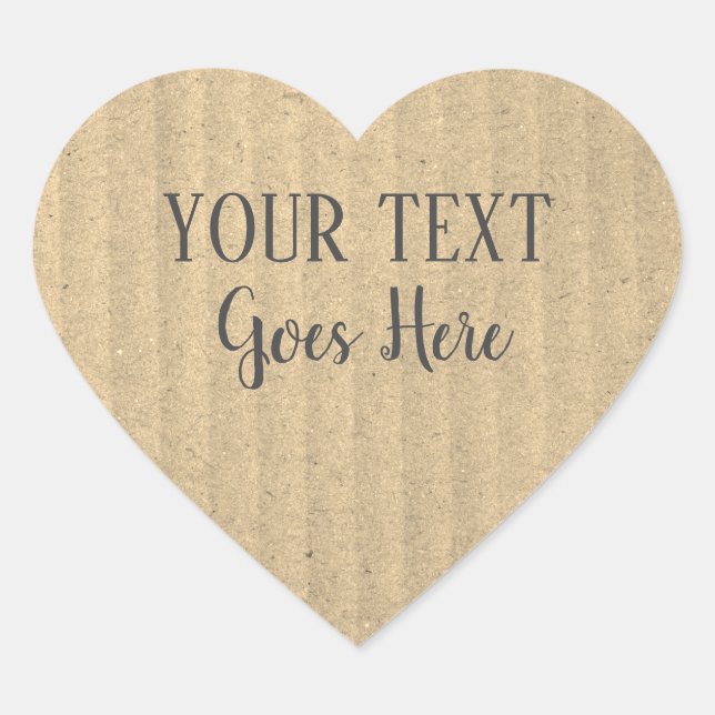 Handmade Product Rustic Simple Craft Paper Heart Sticker (Front)