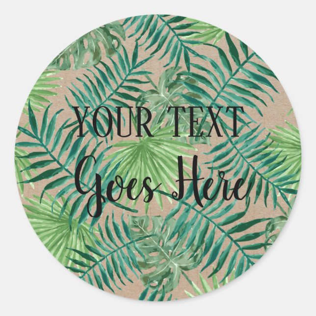 Handmade Product Tropical Plant Leaves Craft Classic Round Sticker (Front)