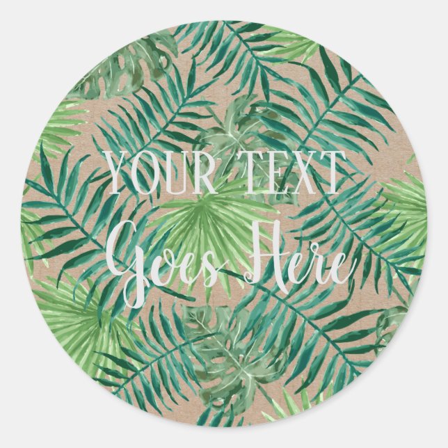 Handmade Product Tropical Plant Leaves Craft Classic Round Sticker (Front)