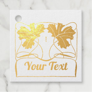 Handmade Product Vintage Art nouveau plant Square Favour Tags