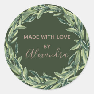 Handmade Product Vintage Branch Trendy Kraft Paper Classic Round Sticker