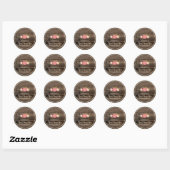 Handmade Product Vintage Floral Rustic Wood Classic Round Sticker (Sheet)