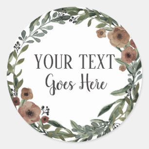 Handmade Product Vintage Floral Wreath Craft Classic Round Sticker