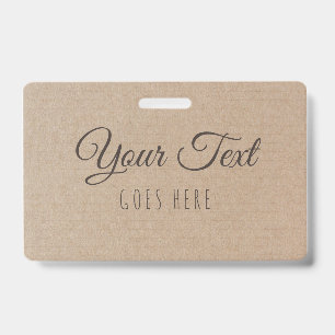 Handmade Product Vintage Simple Trendy Kraft Paper ID Badge