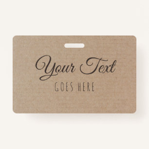 Handmade Product Vintage Simple Trendy Kraft Paper ID Badge