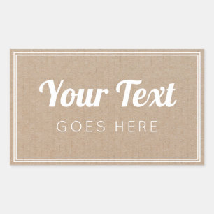 Handmade Product Vintage Simple Trendy Kraft Paper Rectangular Sticker