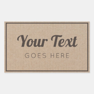 Handmade Product Vintage Simple Trendy Kraft Paper Rectangular Sticker