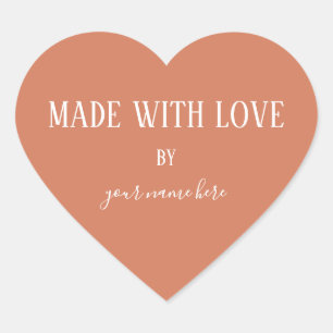 Handmade Product Vintage Simple Trendy Terracotta Heart Sticker