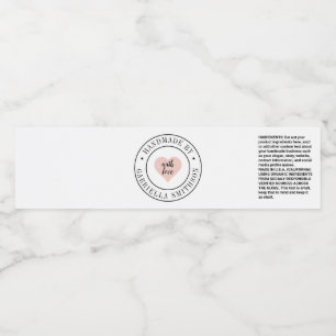 Handmade Product Wrap Around Label Pink Heart