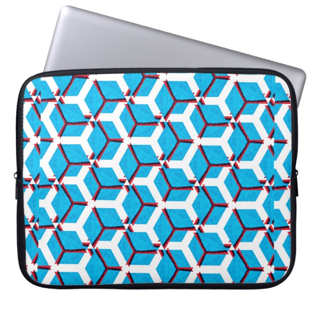 handmade raster seamless ethnic pattern with fabri laptop sleeve (Front)