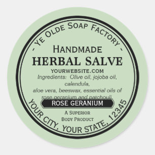Handmade Round Salve Lotion Labels Old Fashioned