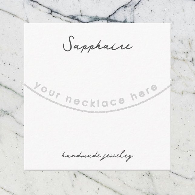 Handmade Sapphire Necklace Jewellery Display Card (Creator Uploaded)