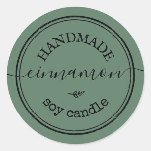 Handmade Script Black Border Product Label