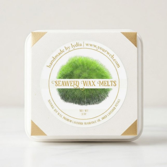 Handmade Seaweed Wax Melts Round Sticker (Creator Uploaded)