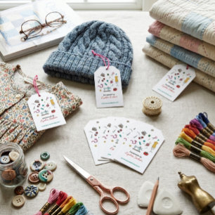 Handmade Sewing Knitting Craft Tools Cute Gift Tags