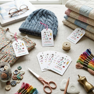 Handmade Sewing Knitting Craft Tools Cute Gift  Tags