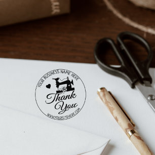 Handmade Sewing Small Business Thank You Rubber Stamp