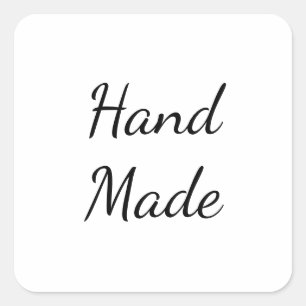 Handmade Simple Cursive Square Sticker
