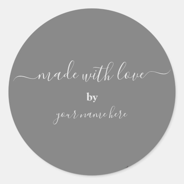 Handmade Simple Cute Packaging Classic Round Sticker (Front)