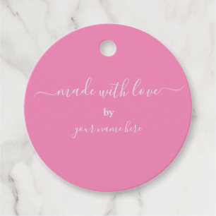 Handmade Simple Cute Trendy Pink Favour Tags