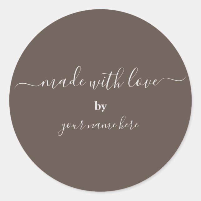 Handmade Simple Elegant Packaging Classic Round St Classic Round Sticker (Front)