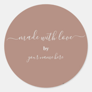 Handmade Simple Elegant Packaging Terracotta Class Classic Round Sticker