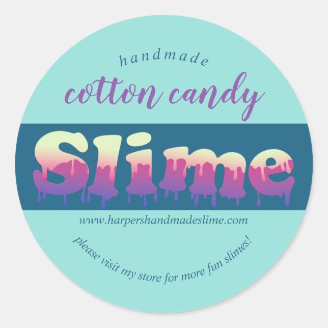 handmade slime template logo classic round sticker (Front)