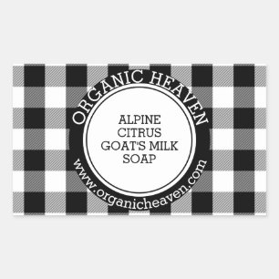 Handmade Soap B&W Lumberjack Plaid Product Label