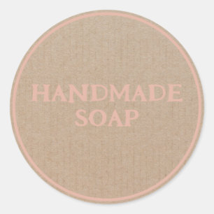 Handmade Soap Brown Kraft Paper Retro Classic Round Sticker