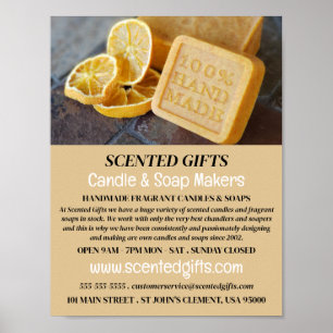 Handmade Soap, Candle & Soap Maker Advertising Poster