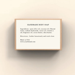 Handmade Soap Ingredients Label