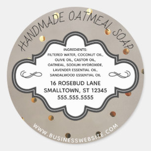 Handmade Soap Label Kraft Paper Foil Polka Dots